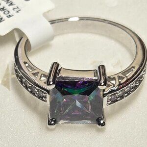 Mystic Topaz and CZ ring size 7 - NWT